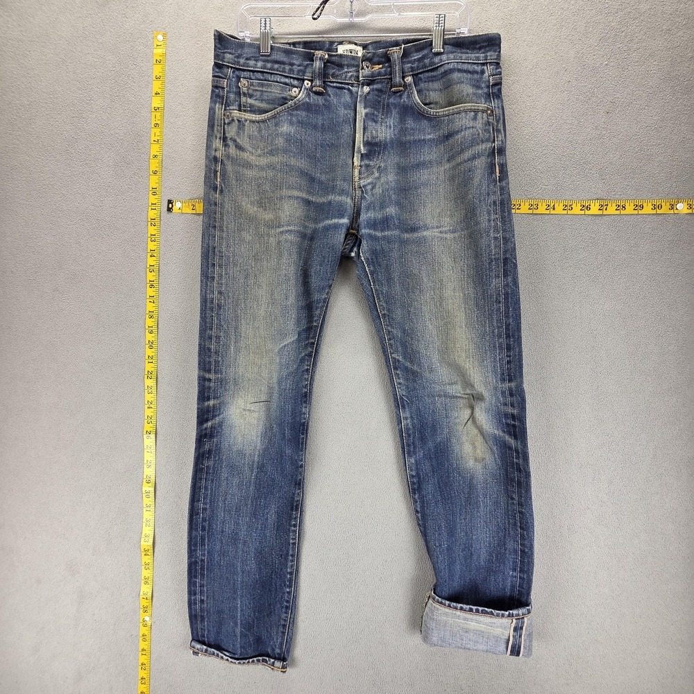 Edwin Jeans Mens 32x32 Blue Selvedge ED-80 Japanese Denim Whiskers Honeycomb